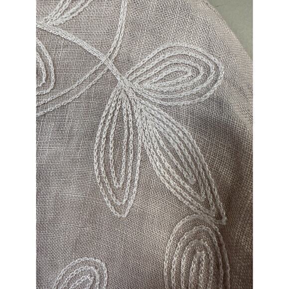 Valentina Naldi Beige Blouse Made Italy Ruffle Sleeve Floral Embroidered Small - Picture 3 of 16